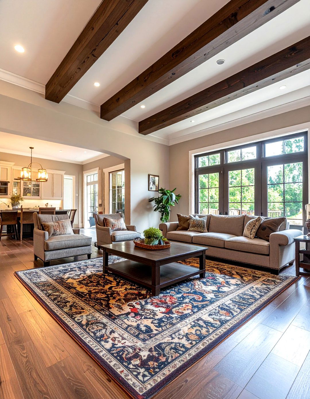 Faux Wood Exposed Beam Living Room - 25 Exposed Beam Living Room Ideas for Rustic Charm