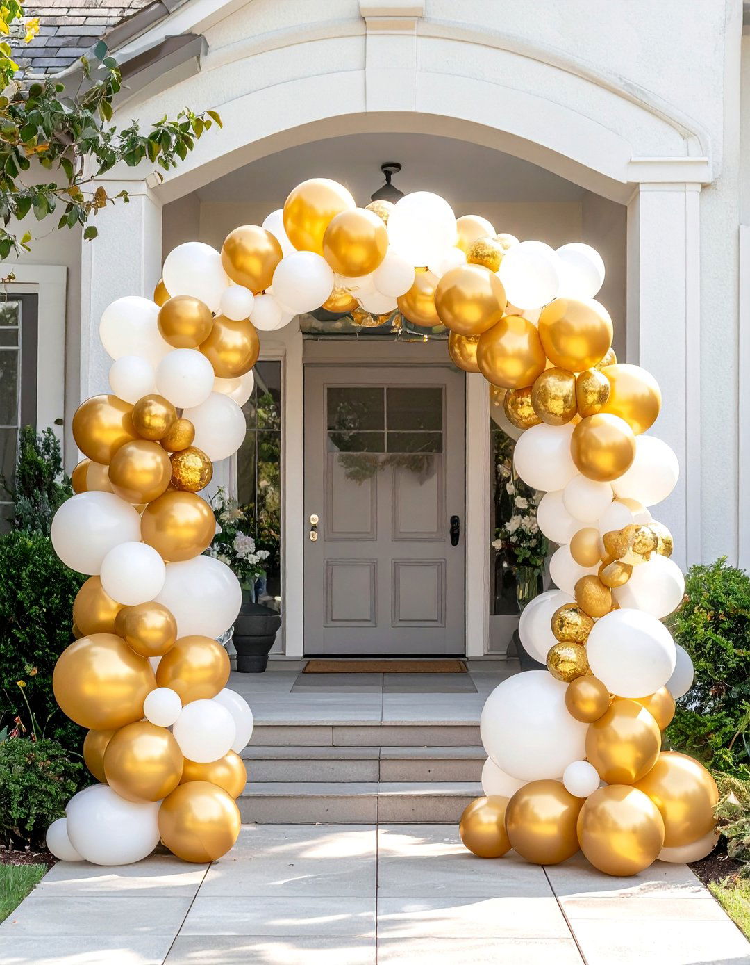 Festive Balloon Arch for the Main Entrance - 20 Housewarming Decoration Ideas for a Warm Welcome