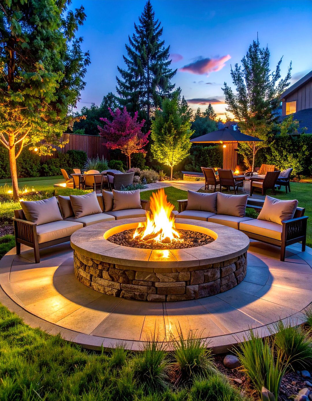 Fire Pit Seating Circle Entertainment Area - 40 Backyard Ideas to Transform Your Outdoor Space