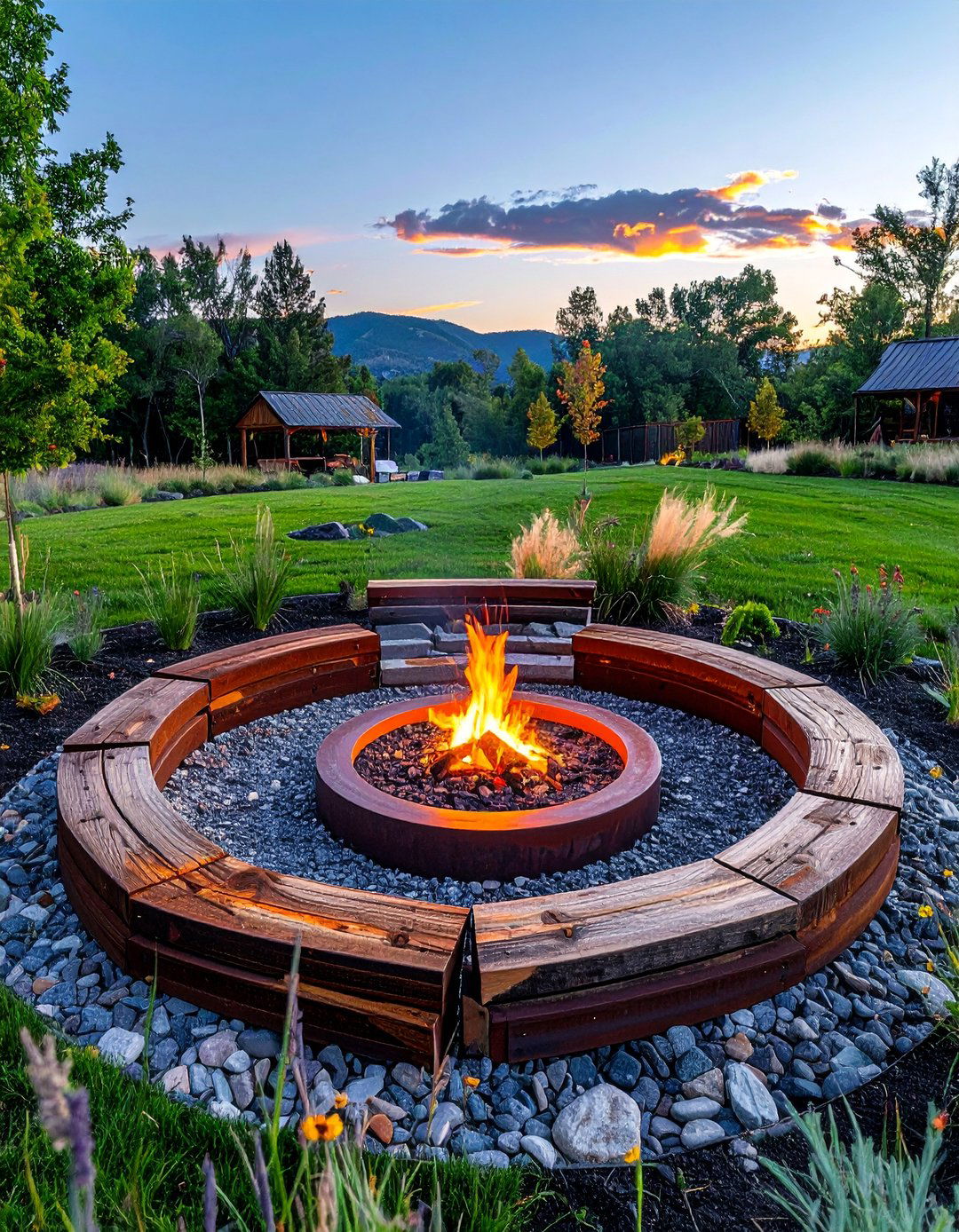 Fire Pit Surrounds - 20 Railroad Ties Landscaping Ideas for Your Garden