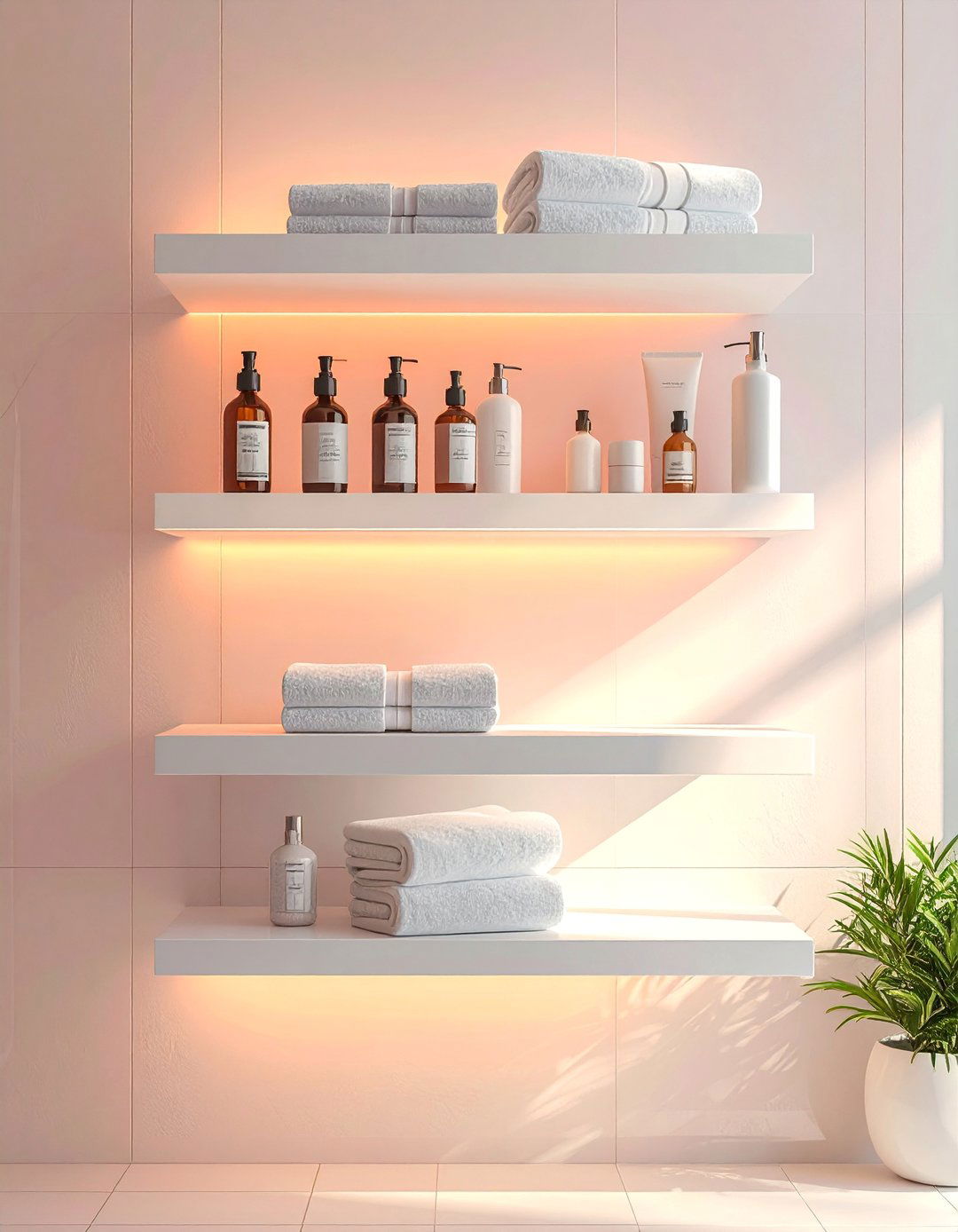 Floating Bathroom Shelves - 30 Small Apartment Storage Ideas for Every Room