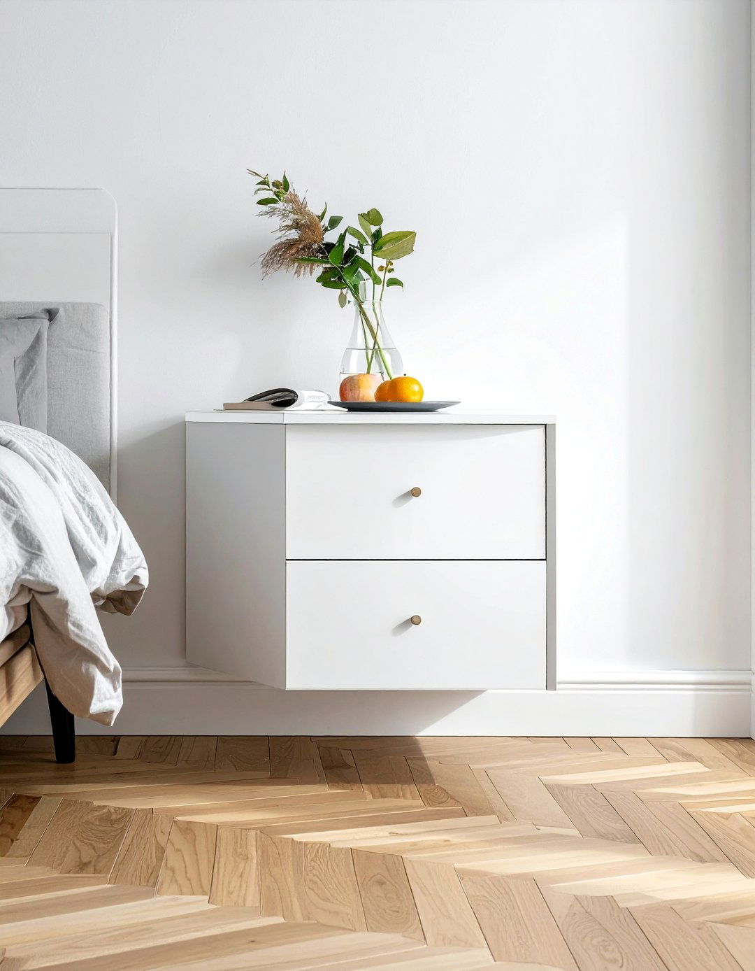 Floating Minimalist Nightstand Design - 20 Nightstand Ideas to Enhance Your Bedroom Decor