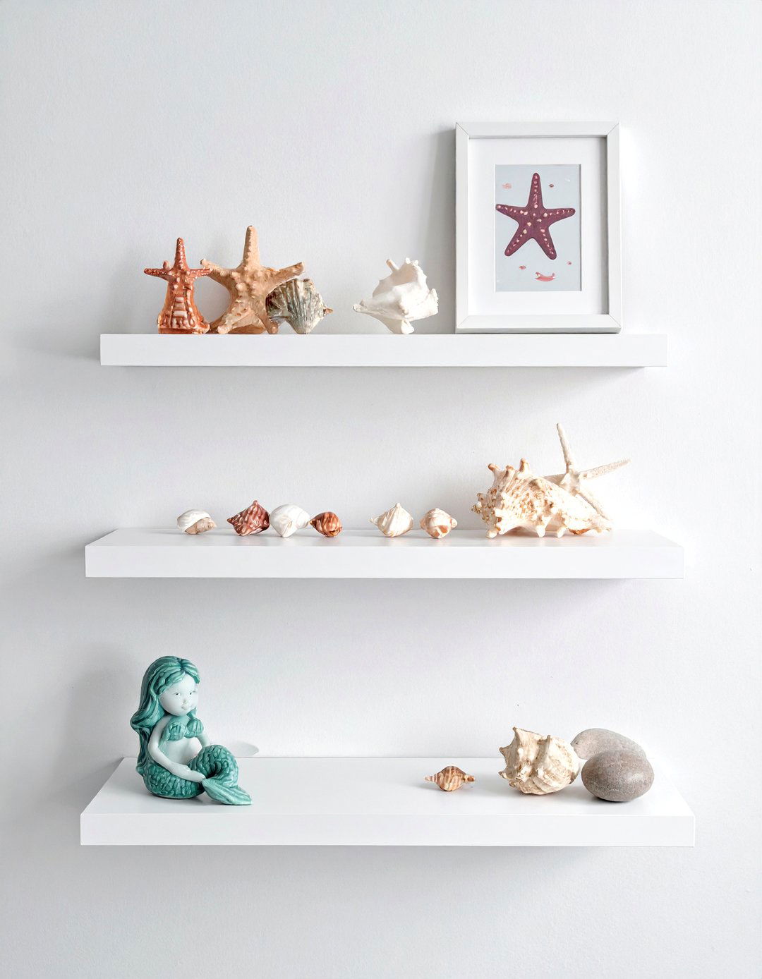 Floating Shelves with Themed Decor - 20 Mermaid Room Ideas for a Magical Space