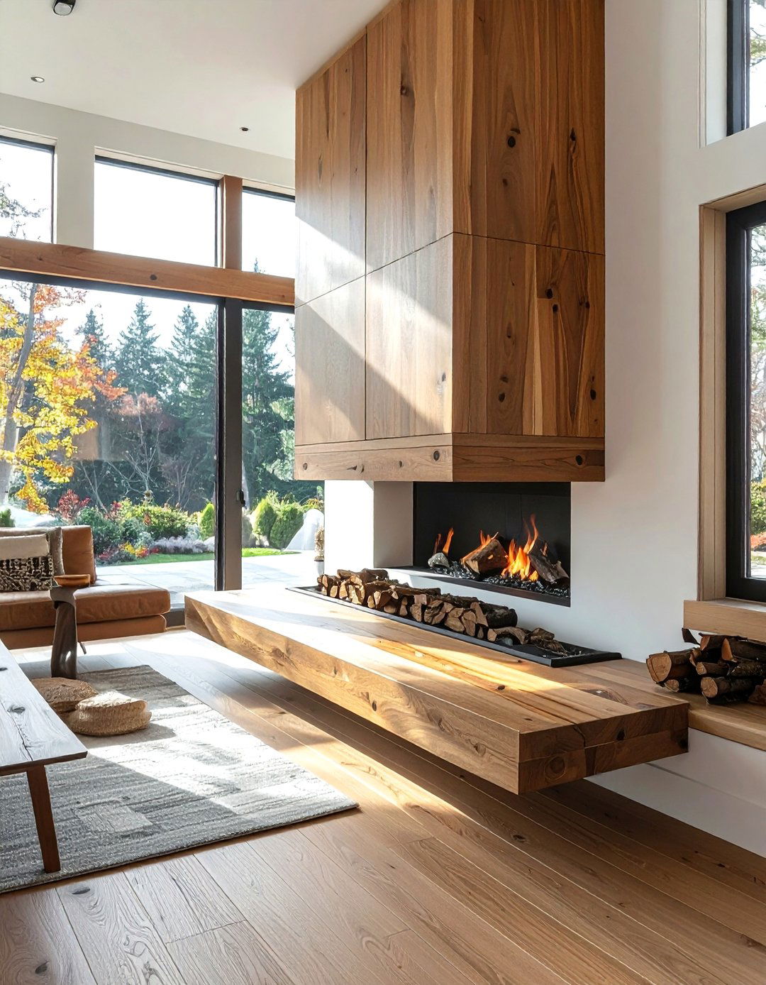 Floating Wood Mantel Shelf - 30 Craftsman-style Fireplace Ideas for a Cozy Home