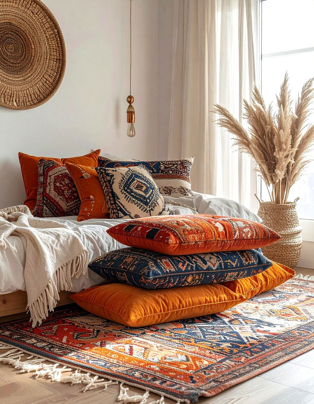 Floor Cushions for a Low Seating Area - 40 Boho Bedroom Ideas for a Cozy and Eclectic Retreat