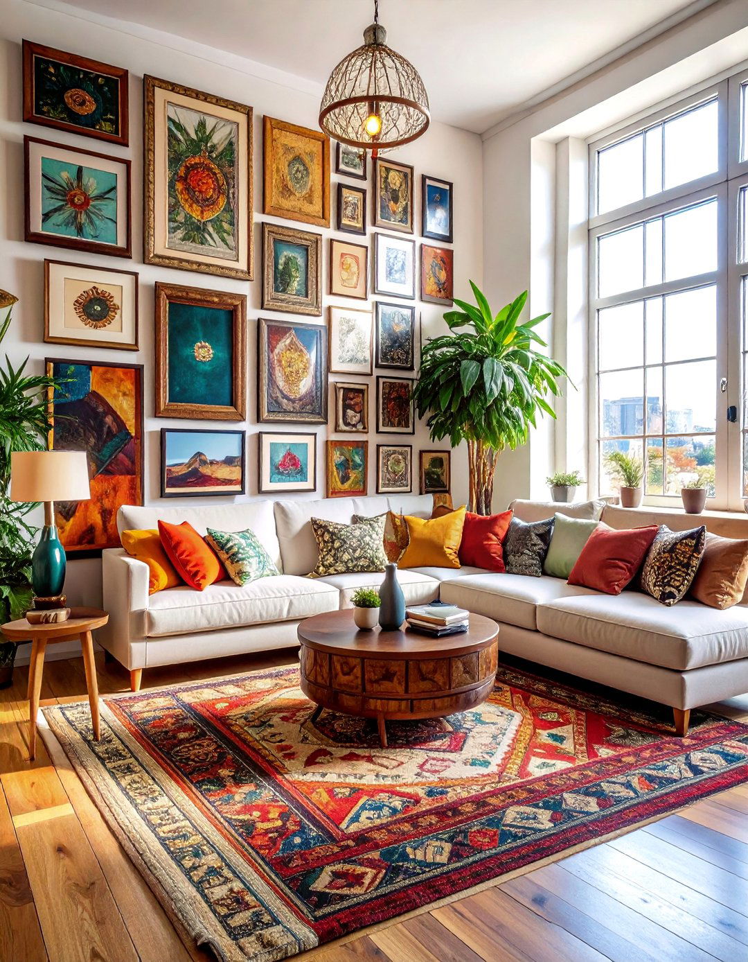 Floor to Ceiling Gallery Wall - 30 Bohemian Maximalist Decor Ideas for a Bold Look