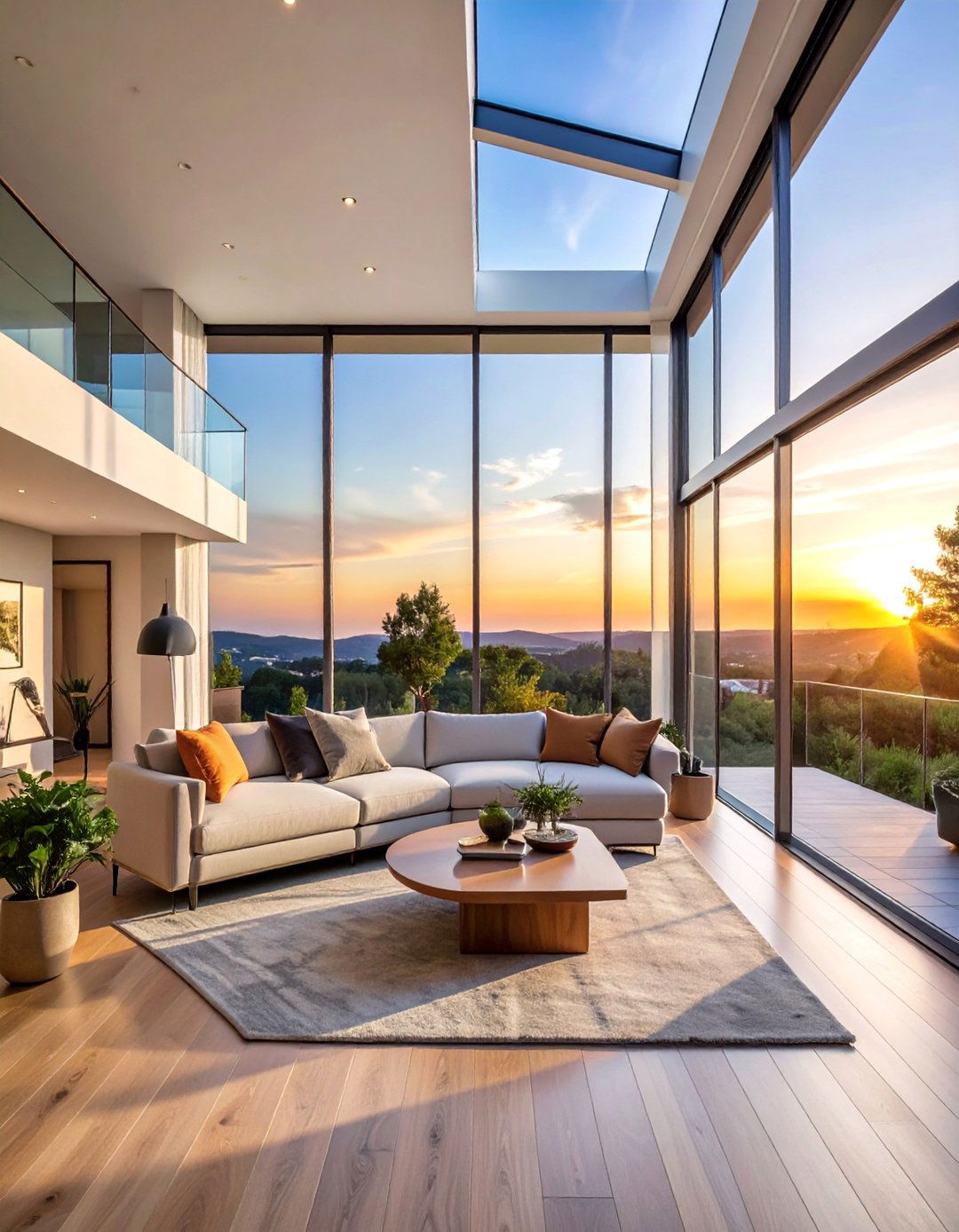 Floor to Ceiling Windows - 25 Organic Modern Living Room Design Ideas for Serenity