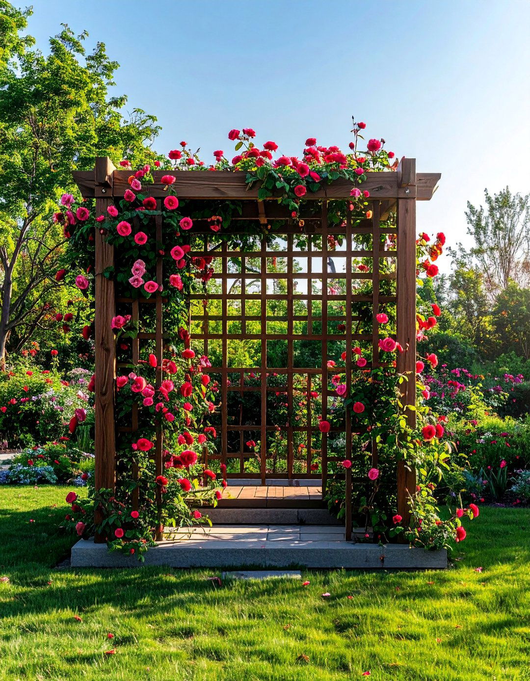 Flowering Vine Trellis Privacy Systems - 30 Outdoor Privacy Screen Ideas for Your Backyard