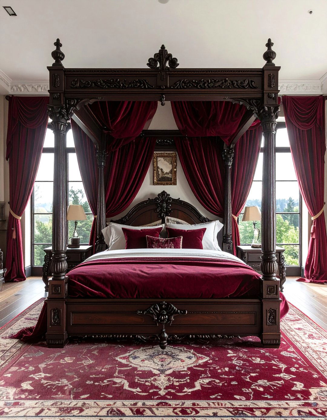Four Poster Bed with Heavy Drapes - 25 Gothic Castle Ideas for a Dramatic and Unique Home