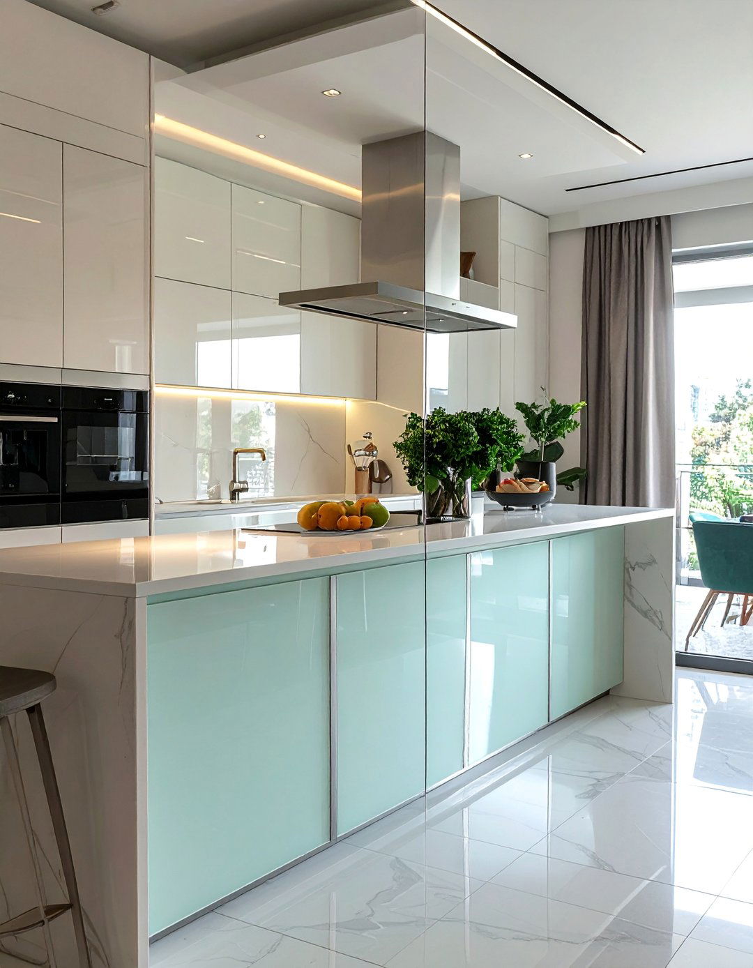Frosted Mirror Privacy Panels - 20 Mirror in Kitchen Ideas for a Brighter Space