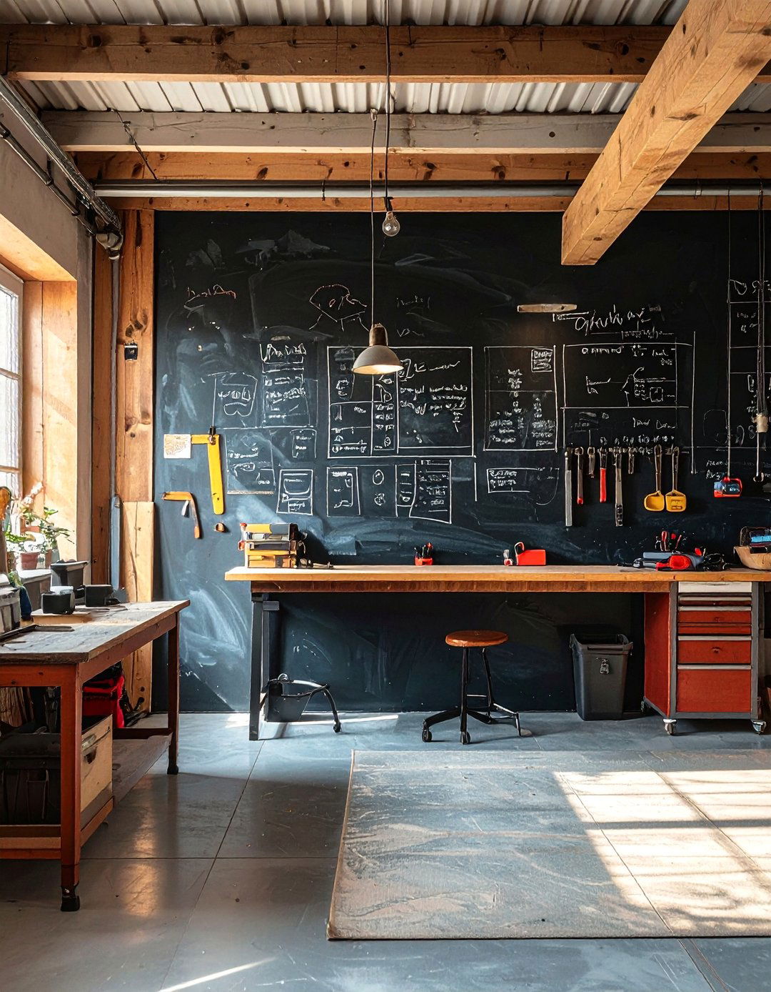 Functional Chalkboard Paint Garage Wall - 25 Garage Paint Ideas to Refresh Your Space