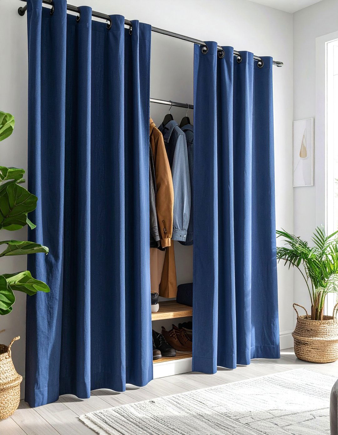 Functional Entryway Closet Curtains - 30 Closet Curtain Ideas for Stylish Storage