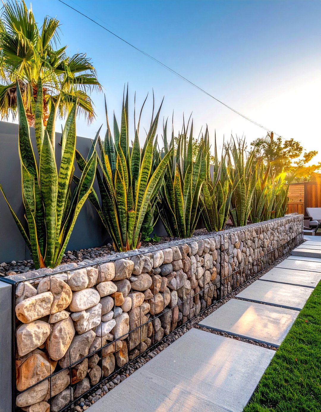 Gabion Walls for a Modern Industrial Look - 30 Las Vegas Backyard Landscaping Ideas for Desert Living