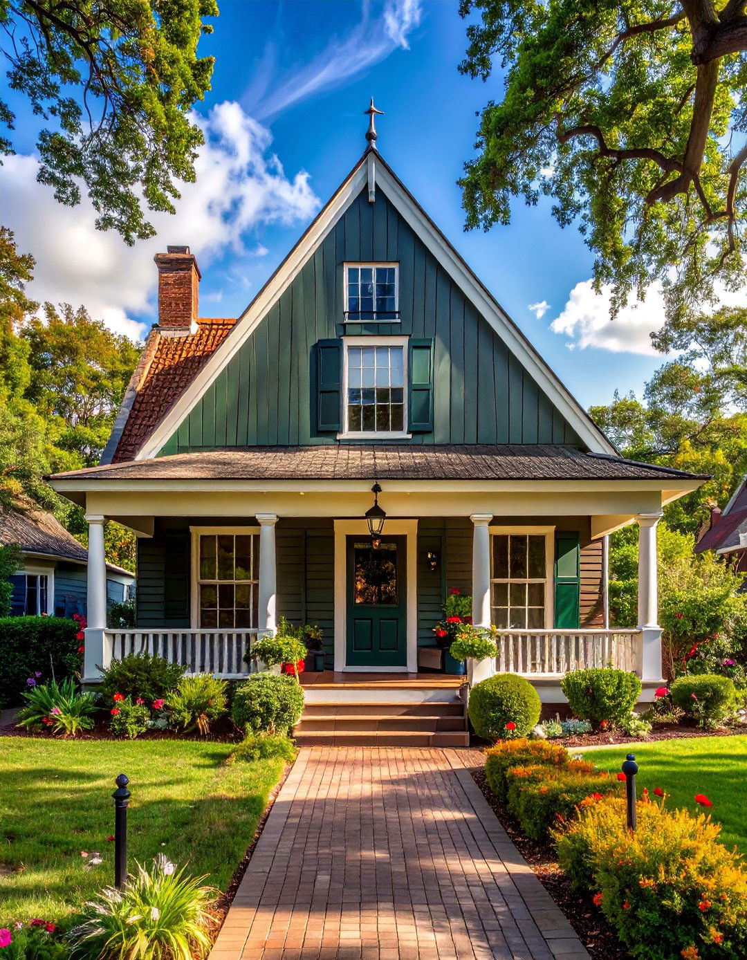 Gambrel Roof Overhang Porch - 30 Colonial Front Porch Ideas for Charm
