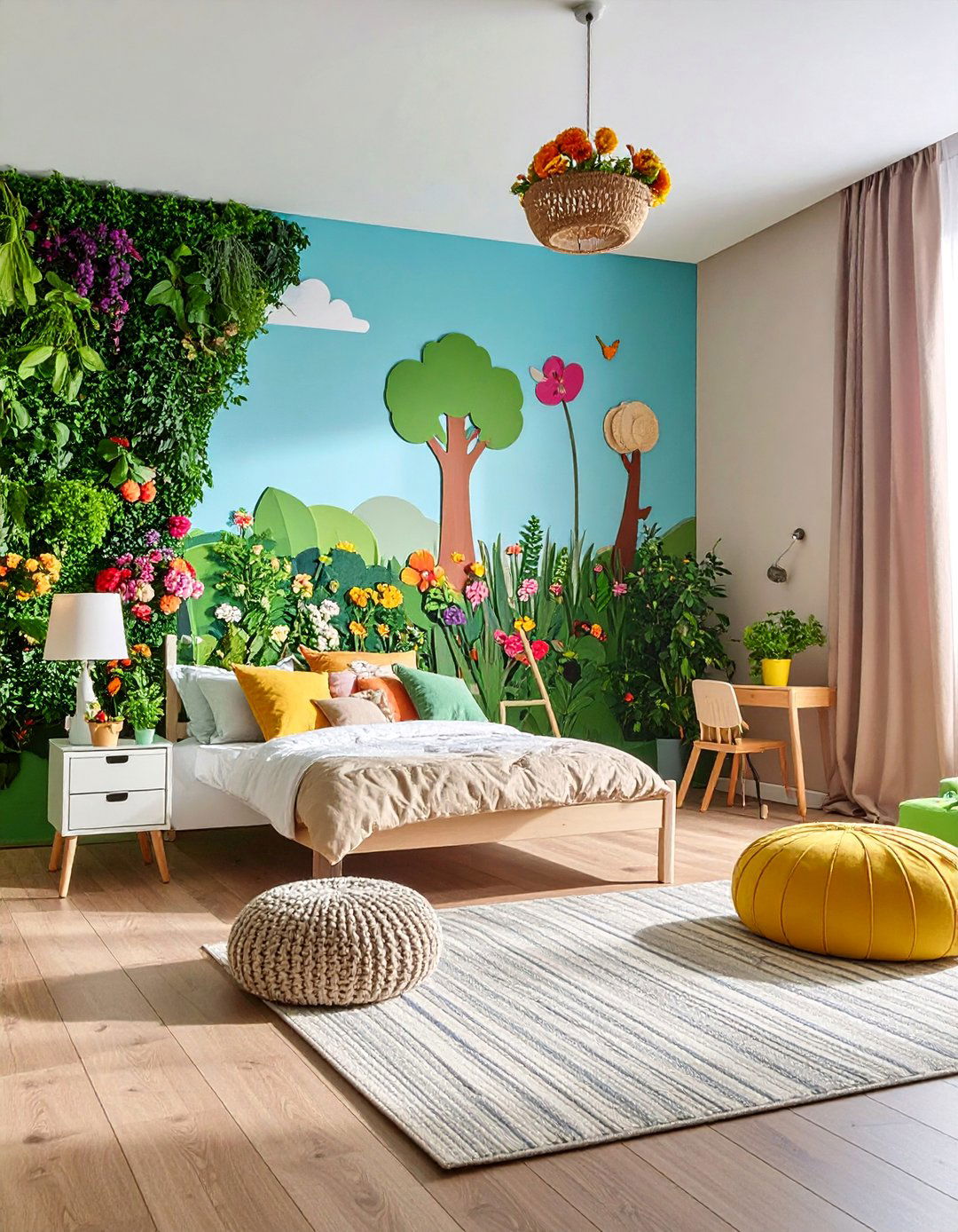 Garden Growing Learning Laboratory - 30 Kids Room Accent Wall Ideas for a Fun and Creative Space