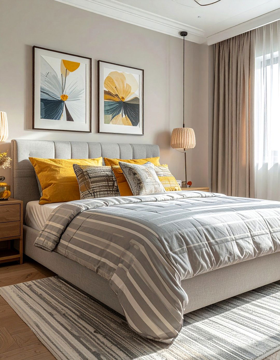 Gentle Rhythmic Patterns in Textiles - 40 Bedroom Interior Design Ideas for Comfort