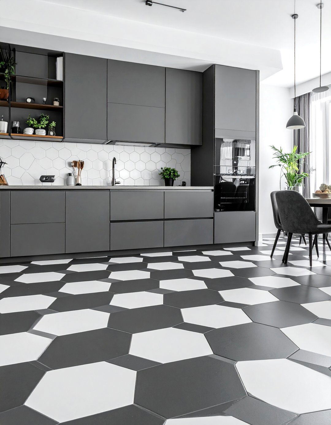 Geometric Pattern Linoleum Kitchen Flooring - 20 Linoleum Kitchen Flooring Ideas for a Chic Look