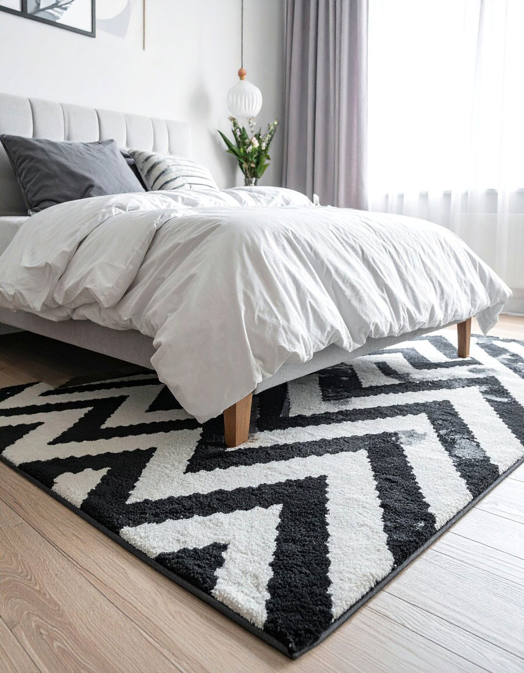 Geometric Patterned Area Rug - 40 Teenage Girl Bedroom Ideas for a Stylish and Personal Space