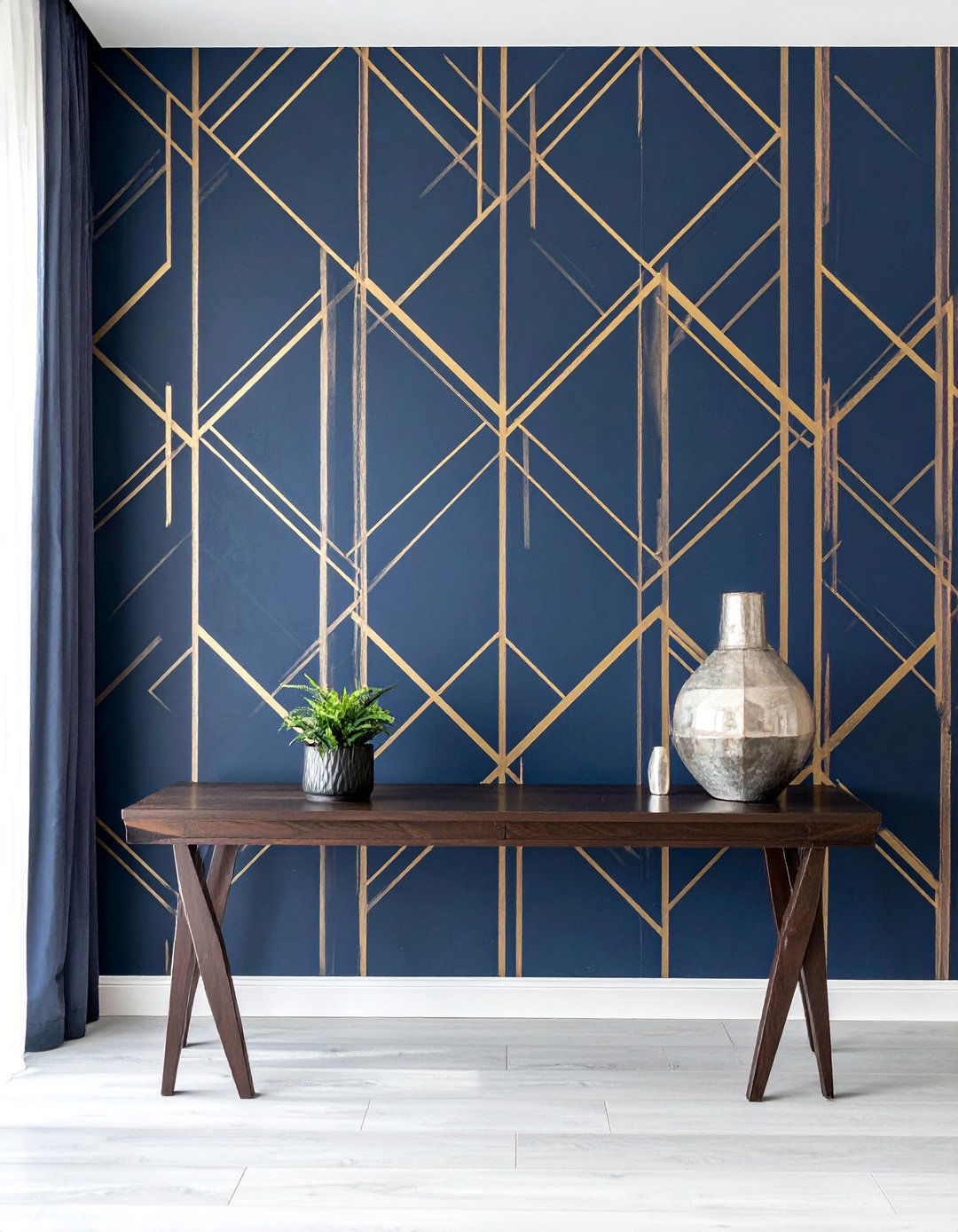 Geometric Wallpaper Accents - 30 Art Deco Interior Design Ideas for a Glamorous Home