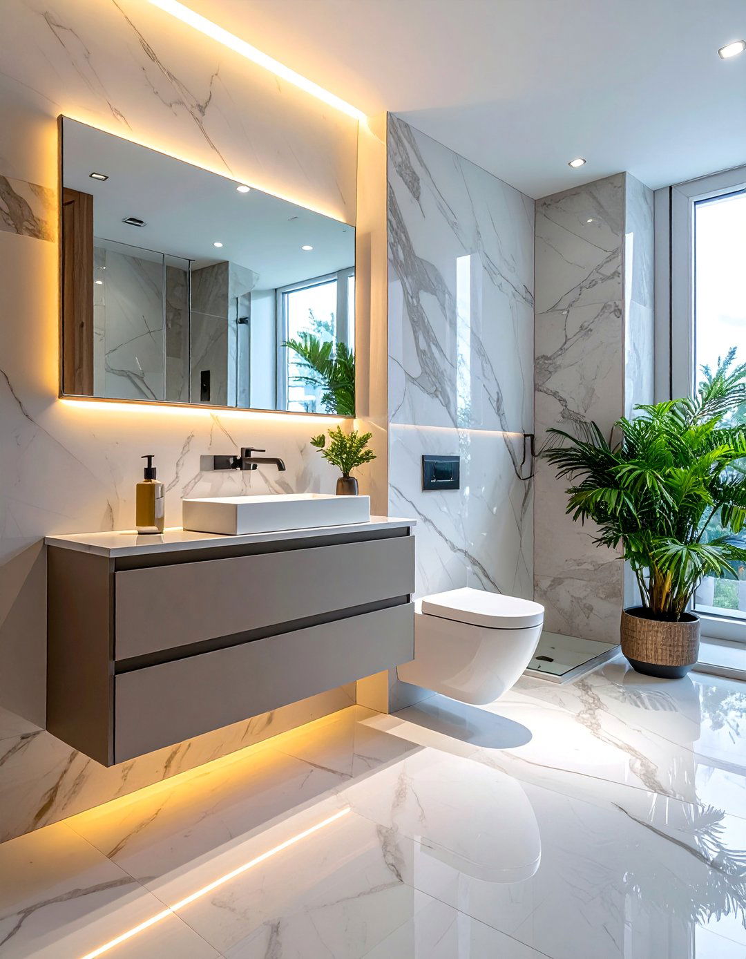 Glass Display Cabinet - 25 Over Toilet Storage Ideas to Maximize Bathroom Space
