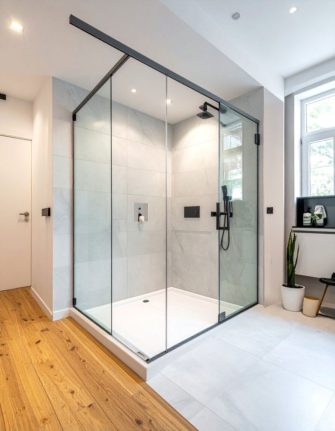Glass Shower Enclosures - 20 Hallway Bathroom Ideas for Functional Spaces