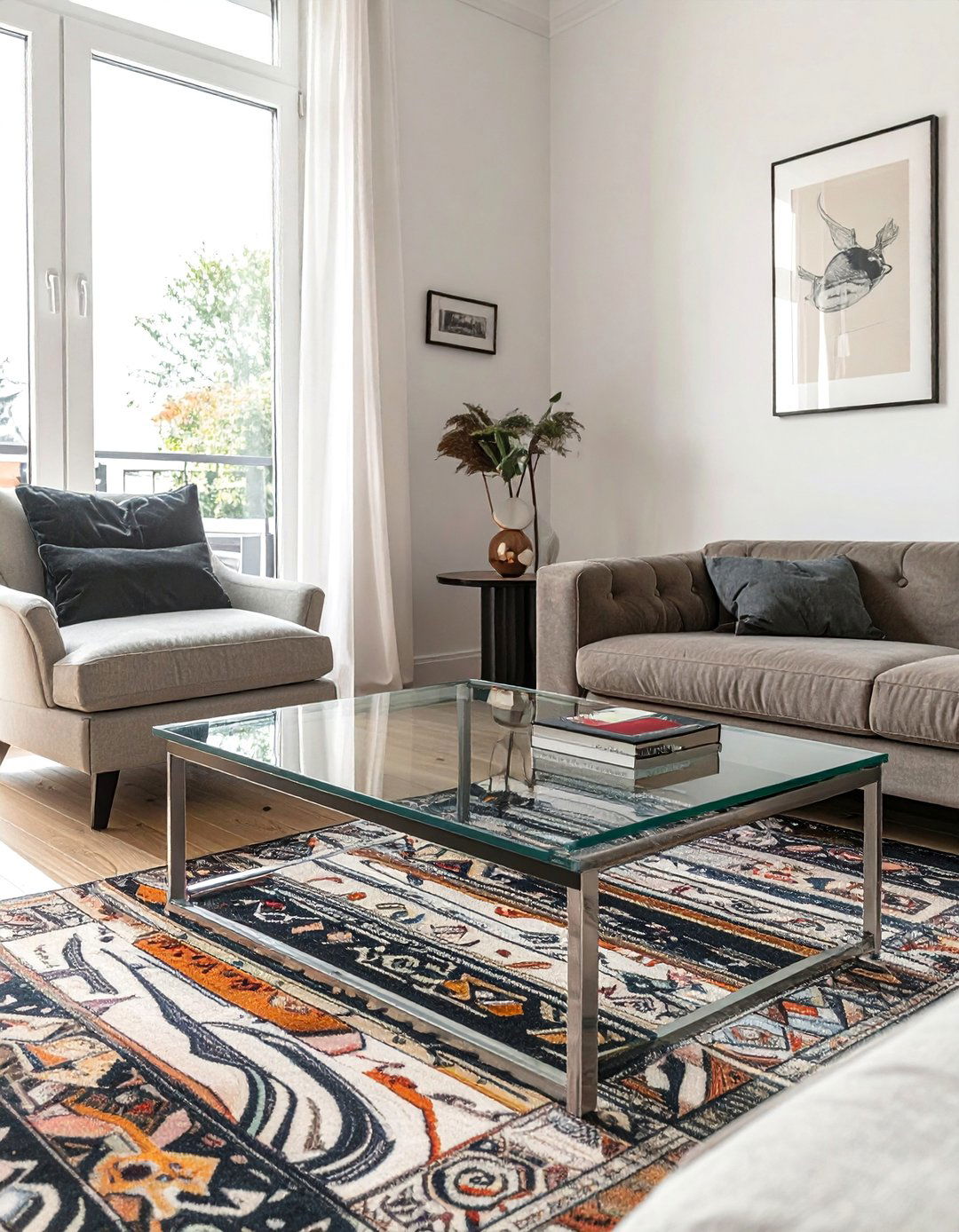 Glass or Acrylic Coffee Tables in Small Terraced House Living Rooms - 30 Small Terraced House Living Room Ideas for Cozy Spaces