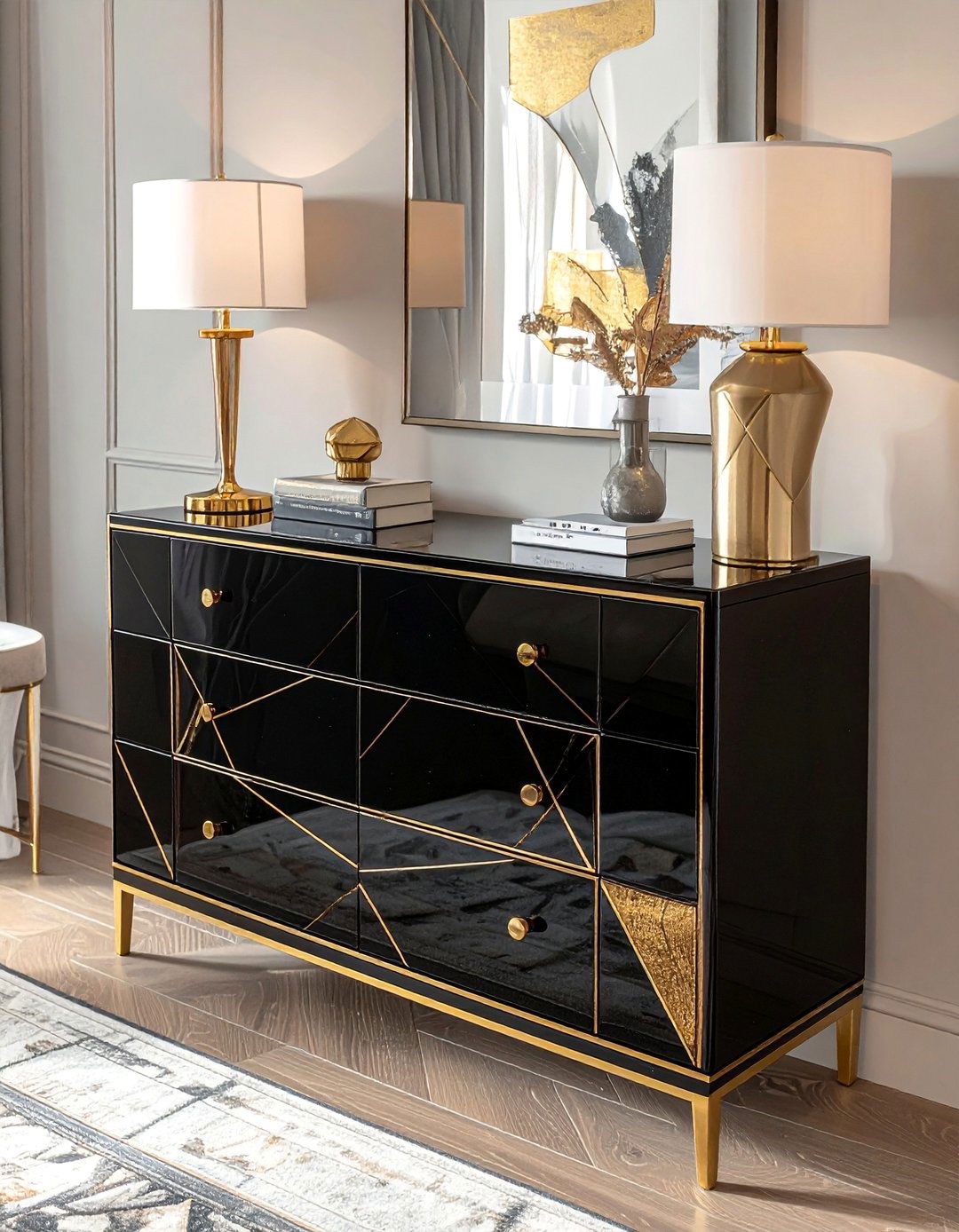 Gold Art Deco Inspired Furniture - 25 Gold Bedroom Ideas for a Luxurious and Elegant Space