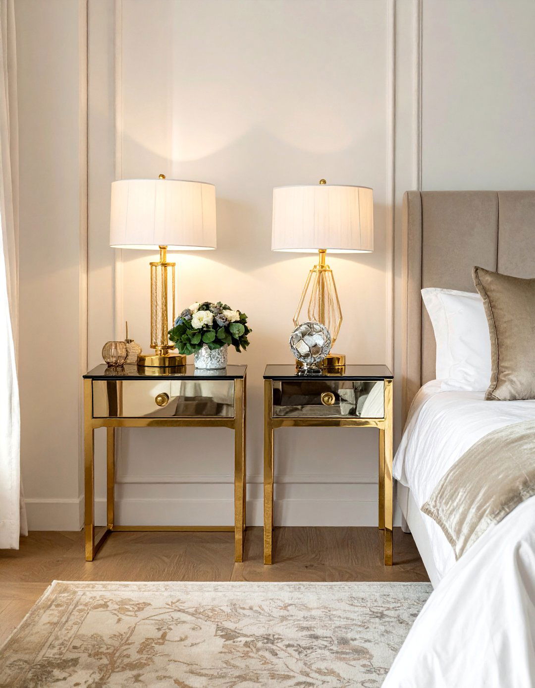 Gold Nightstands - 25 Gold Bedroom Ideas for a Luxurious and Elegant Space