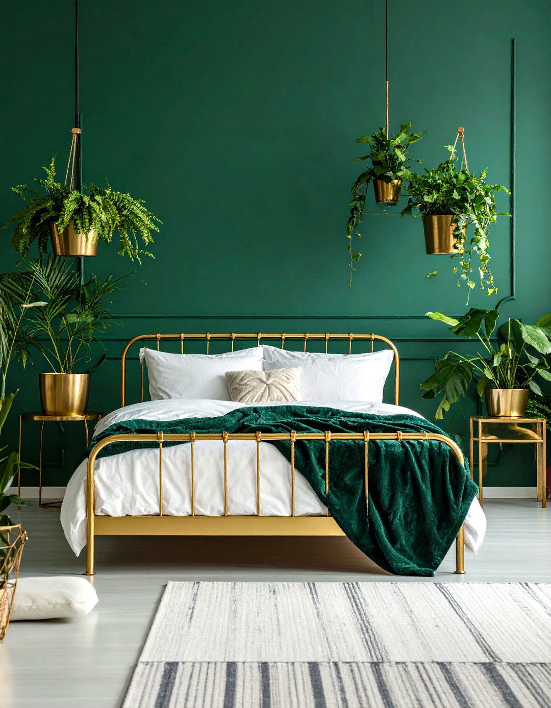 Gold and Green Botanical Theme - 25 Gold Bedroom Ideas for a Luxurious and Elegant Space