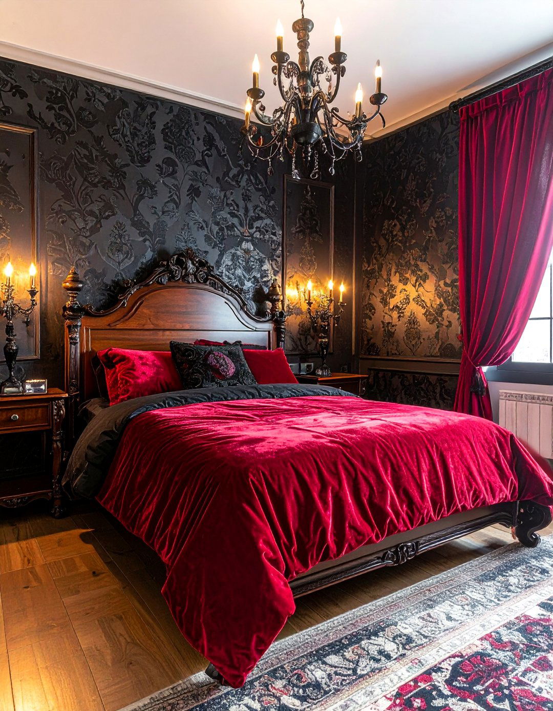 Goth Aesthetic Room with Ornate Details - 40 Aesthetic Room Ideas for a Stylish Home