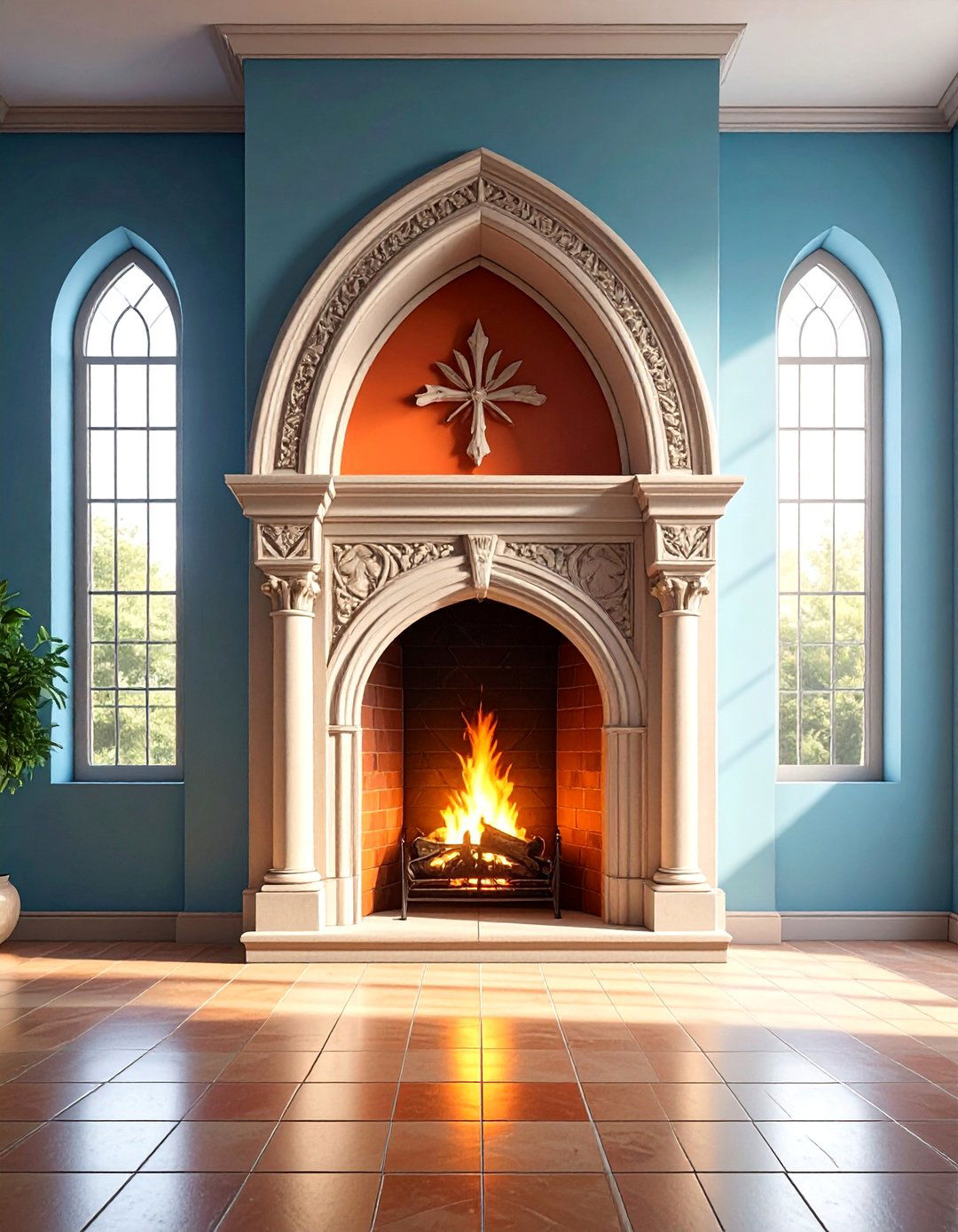 Gothic Revival Arch Fireplace - 25 Spanish Style Fireplace Ideas for a Warm Ambiance