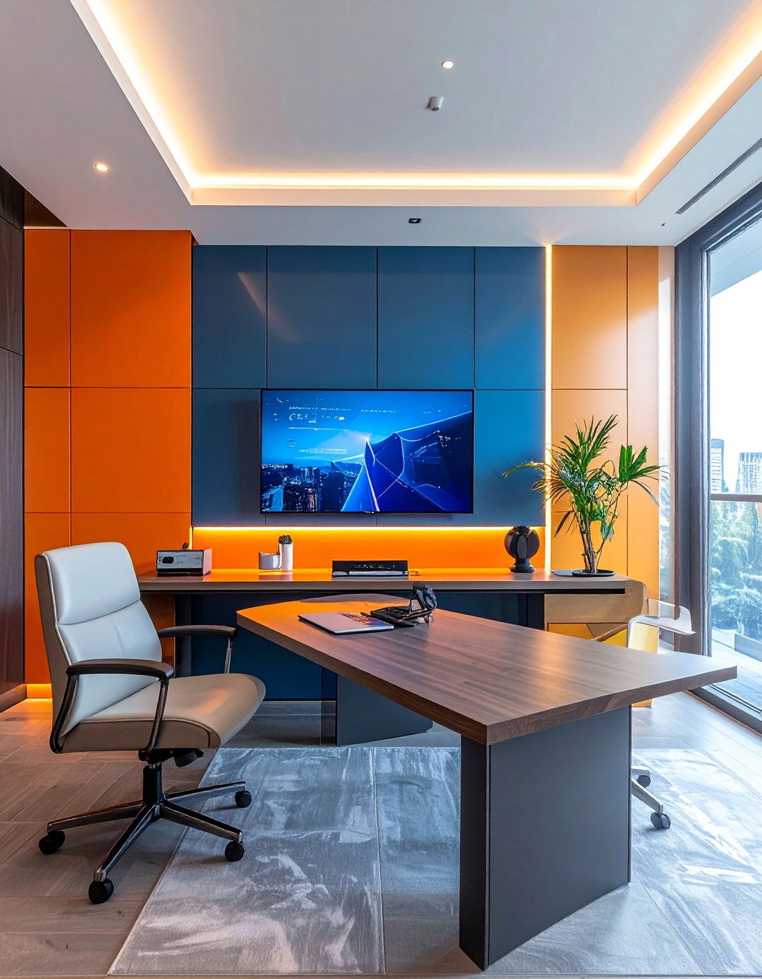 Gradient Color Transition Panels - 40 Wall Paneling Ideas to Elevate Your Home's Interior Design
