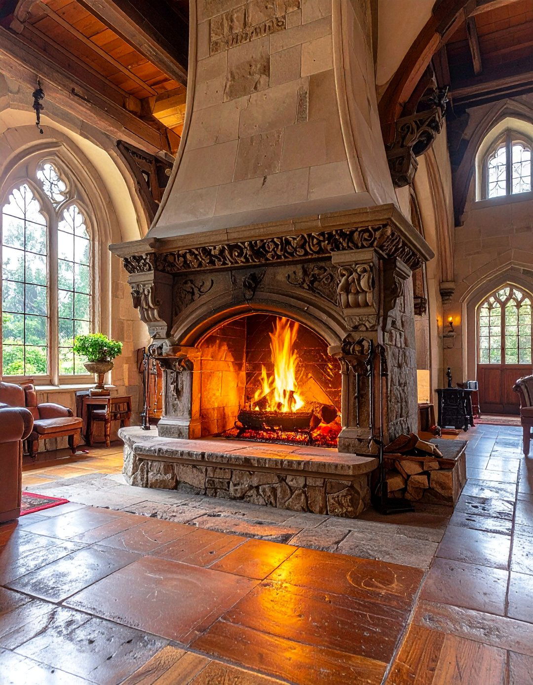 Grand Fireplace with Ornate Mantel - 25 Gothic Castle Ideas for a Dramatic and Unique Home