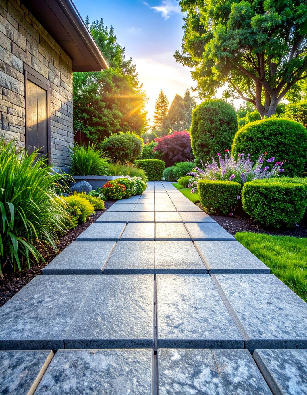 Granite Block Pathways - 40 Backyard Walkway Ideas for a Beautiful Garden