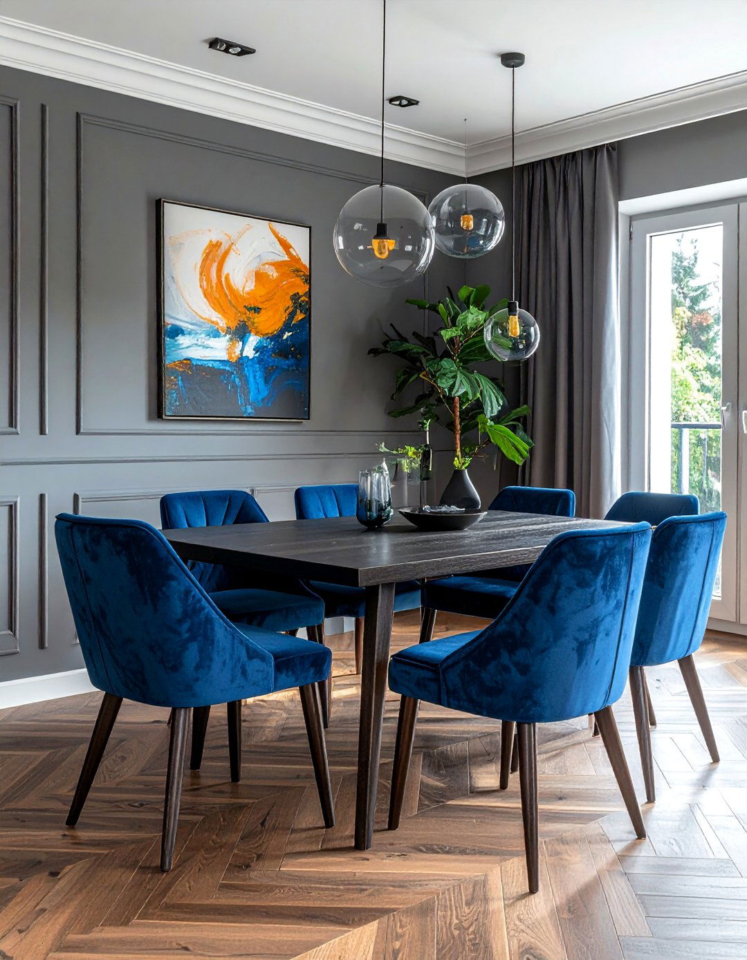 Gray Dining Room with Upholstered Dining Chairs - 25 Gray Dining Room Ideas for a Stylish Space