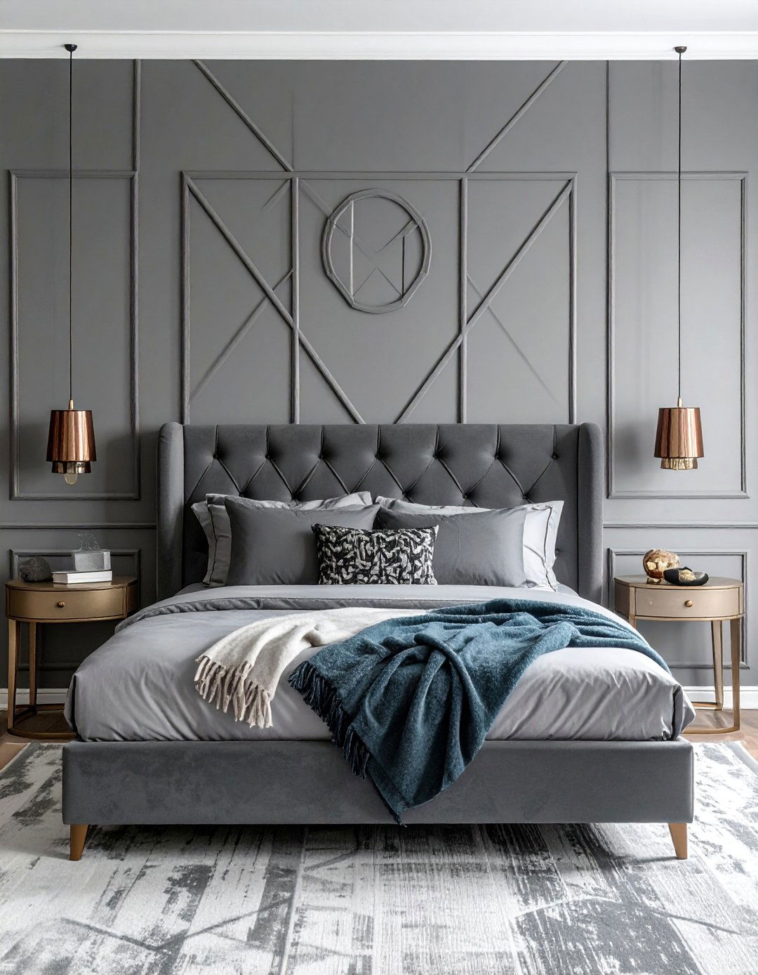Gray Painted Headboard Design - 20 Painted Bedroom Furniture Ideas to Refresh Your Space