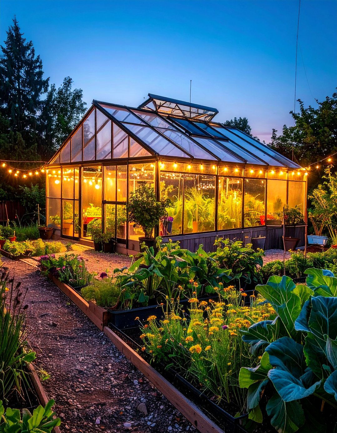 Greenhouse Garden Extension - 40 Patio String Light Ideas to Illuminate Your Nights