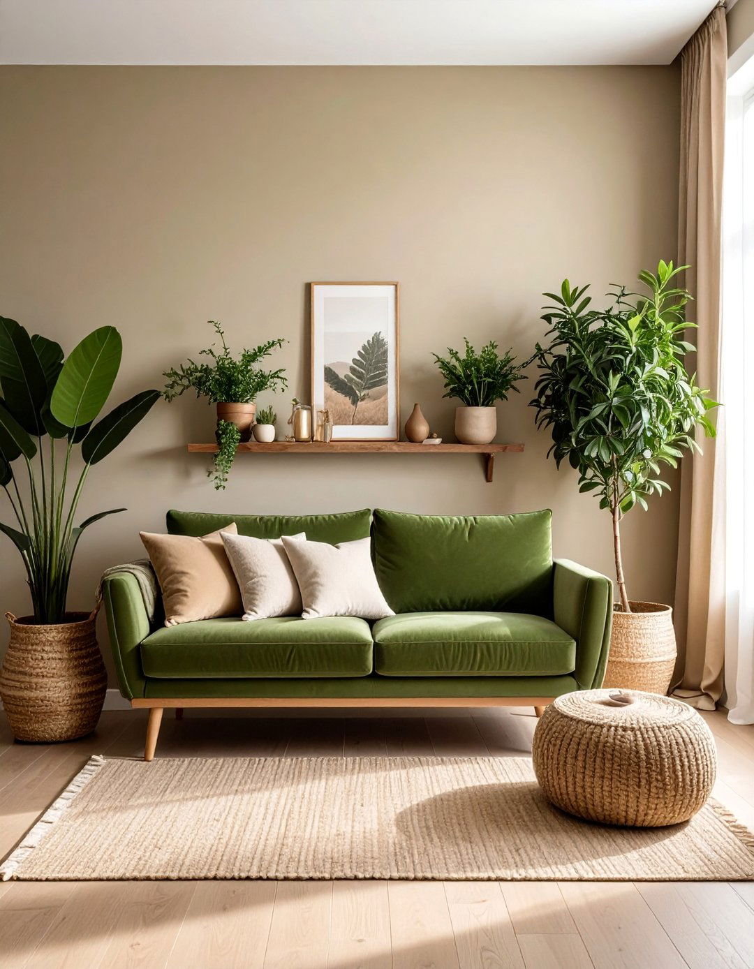 Greige and Olive Green for an Earthy Palette - 20 Greige Living Room Ideas for a Modern and Cozy Space