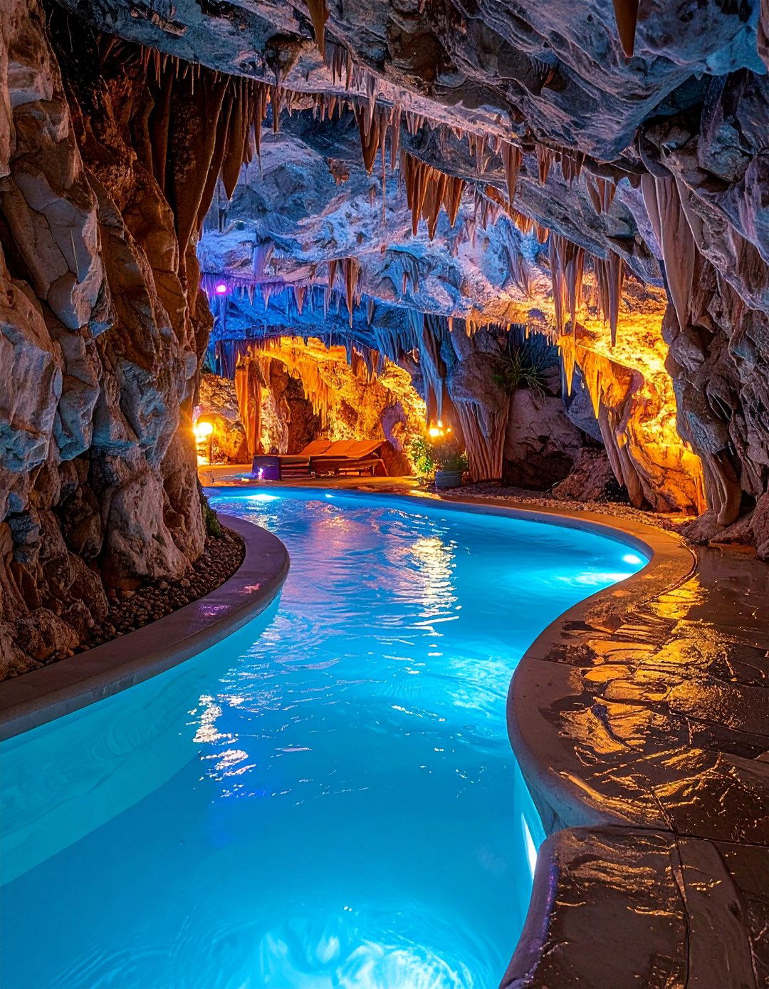 Grotto Cave Lazy River Adventure - 20 Lazy River Swimming Pool Ideas for Backyard Bliss