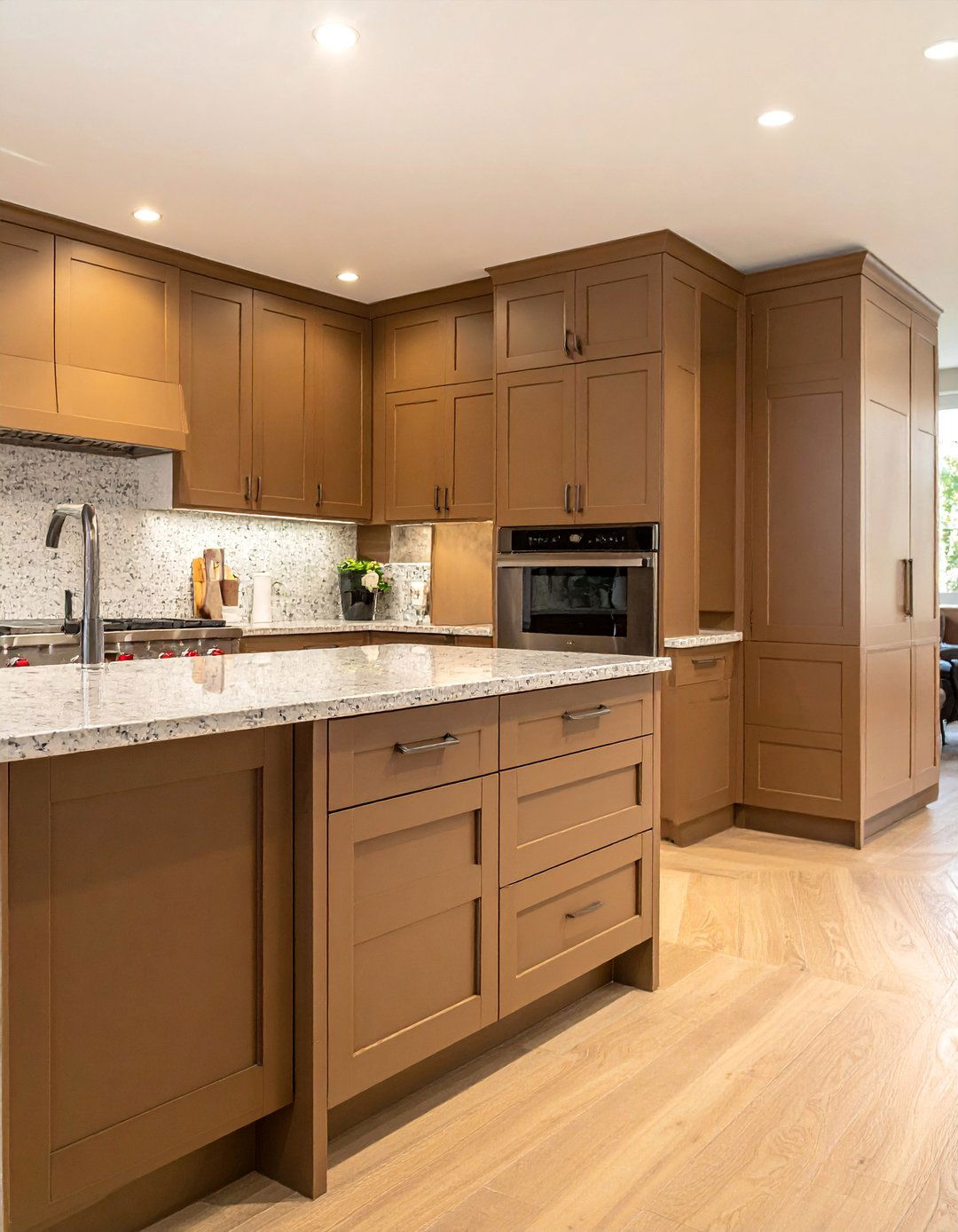 Grounded Earthy Brown Painted Kitchen Cabinets - 40 Painted Kitchen Cabinet Ideas to Refresh Your Space