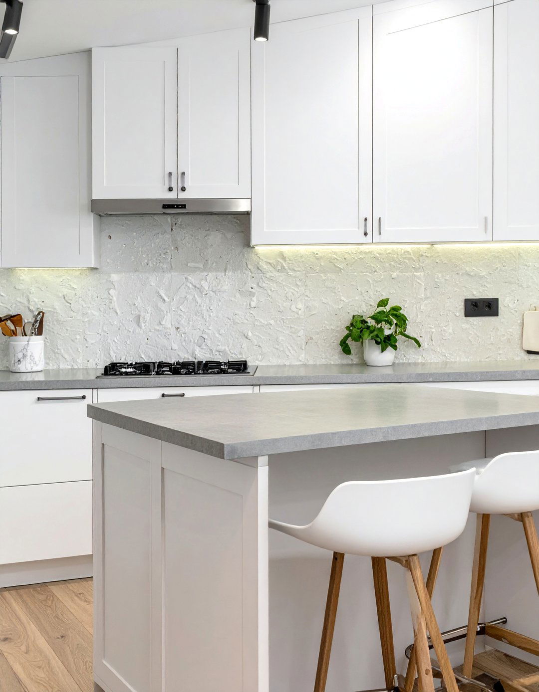 Handmade Zellige Tile Backsplash - 25 Backsplash Ideas for White Cabinets and Granite