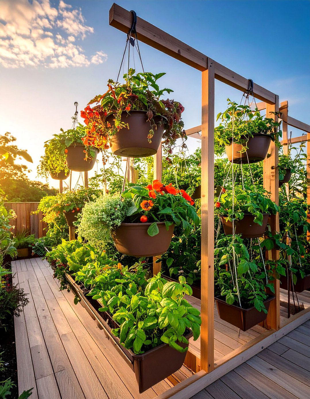 Hanging Basket Adaptation - 30 Tomato Trellis Ideas for Your Vegetable Garden