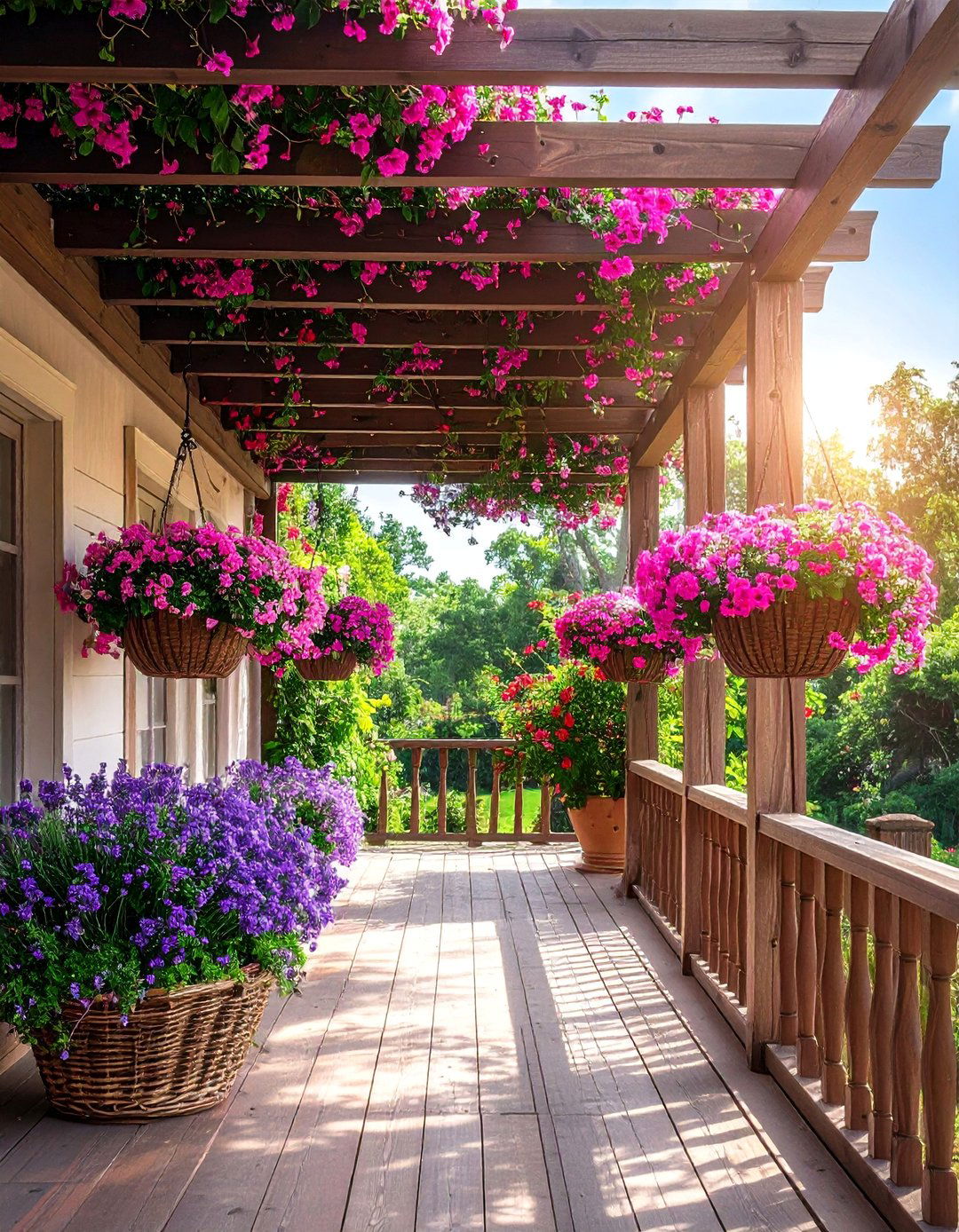 Hanging Basket Flower Garden - 30 Flower Garden Ideas to Transform Your Outdoor Space