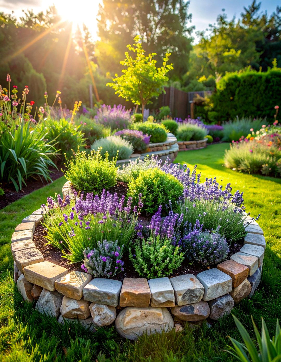 Herb Spiral Flower Garden - 30 Flower Garden Ideas to Transform Your Outdoor Space