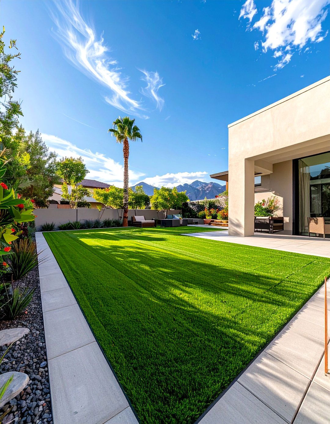 High Quality Artificial Turf Installation - 30 Las Vegas Backyard Landscaping Ideas for Desert Living