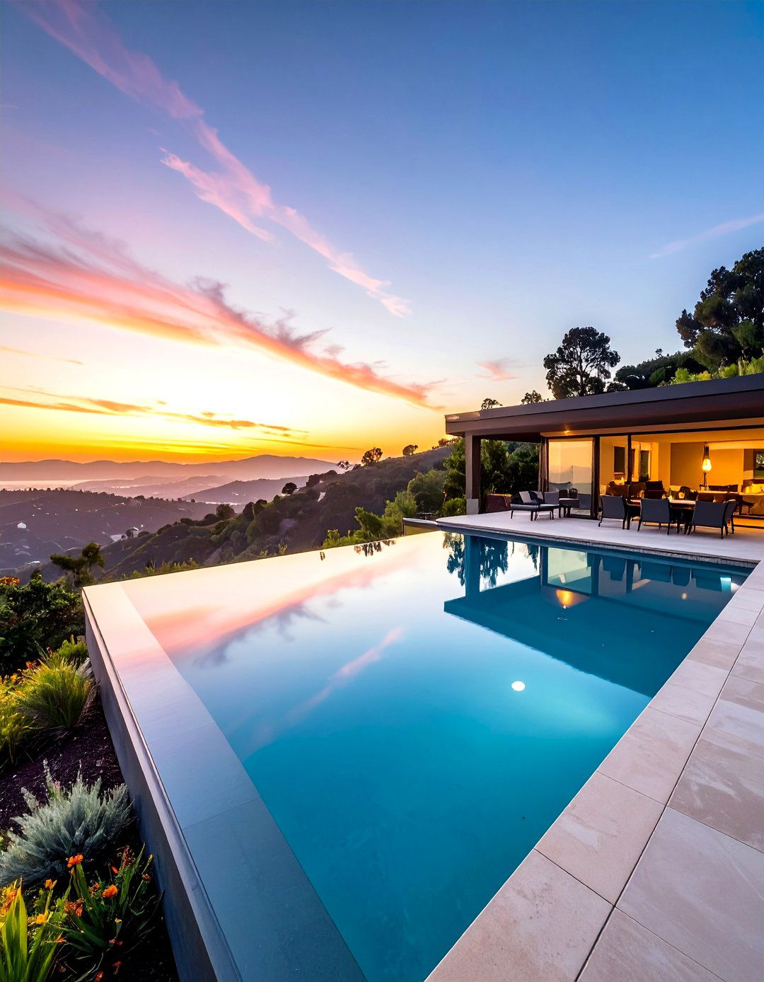 Hillside Infinity Pool with Valley Views - 40 Backyard Pool Ideas for a Refreshing Summer Oasis
