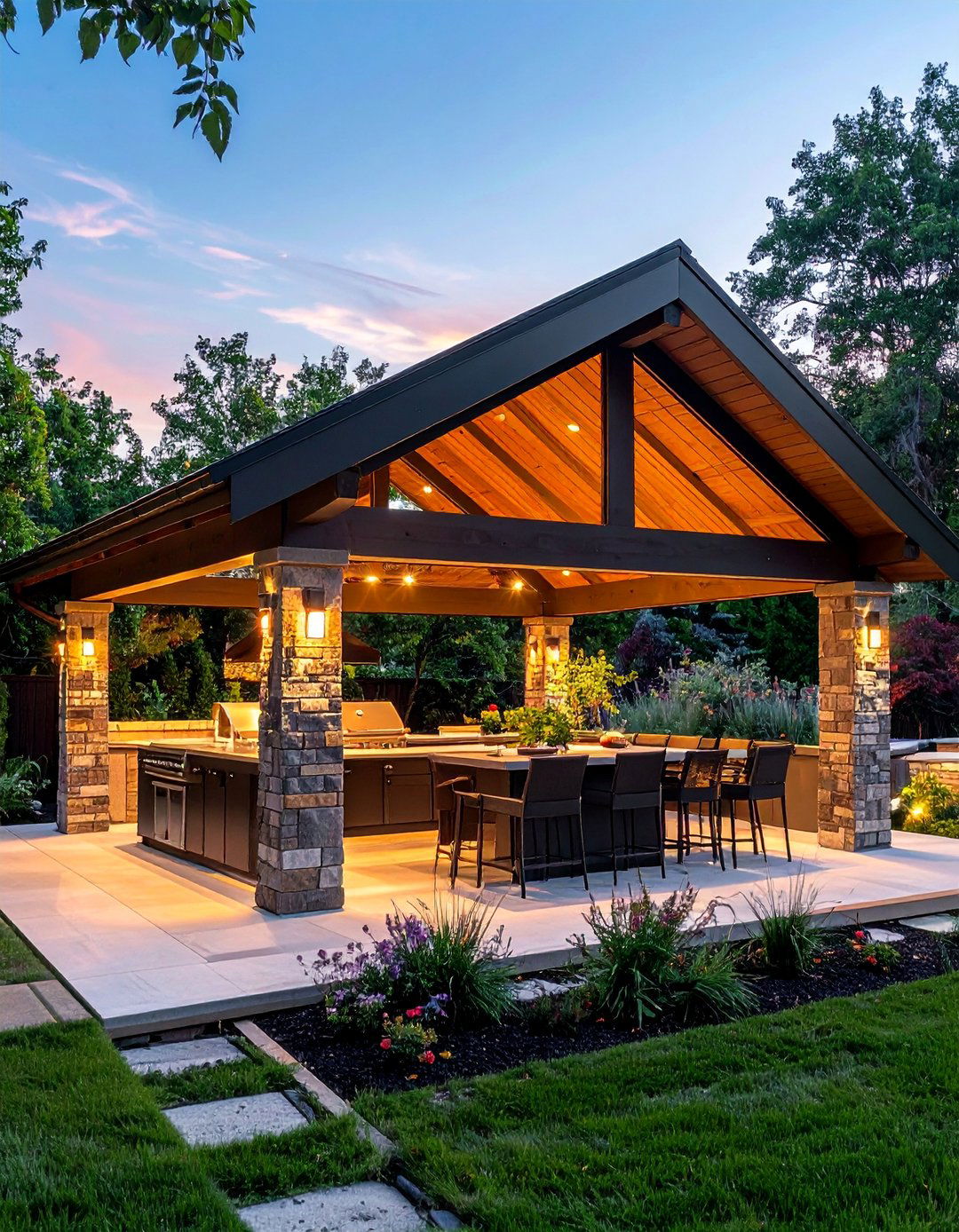 Hip Roof Outdoor Kitchens - 20 Outdoor Kitchen Roof Ideas for Shade and Style