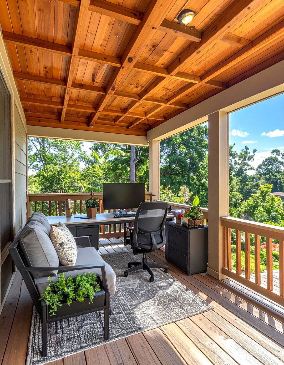 Home Office Outdoor Extension - 40 Covered Porch Ideas for Year-Round Enjoyment