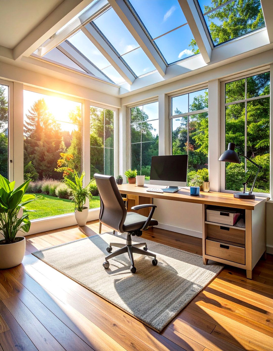 Home Office Sunroom Workspace - 30 Sunroom Ideas to Brighten Your Home