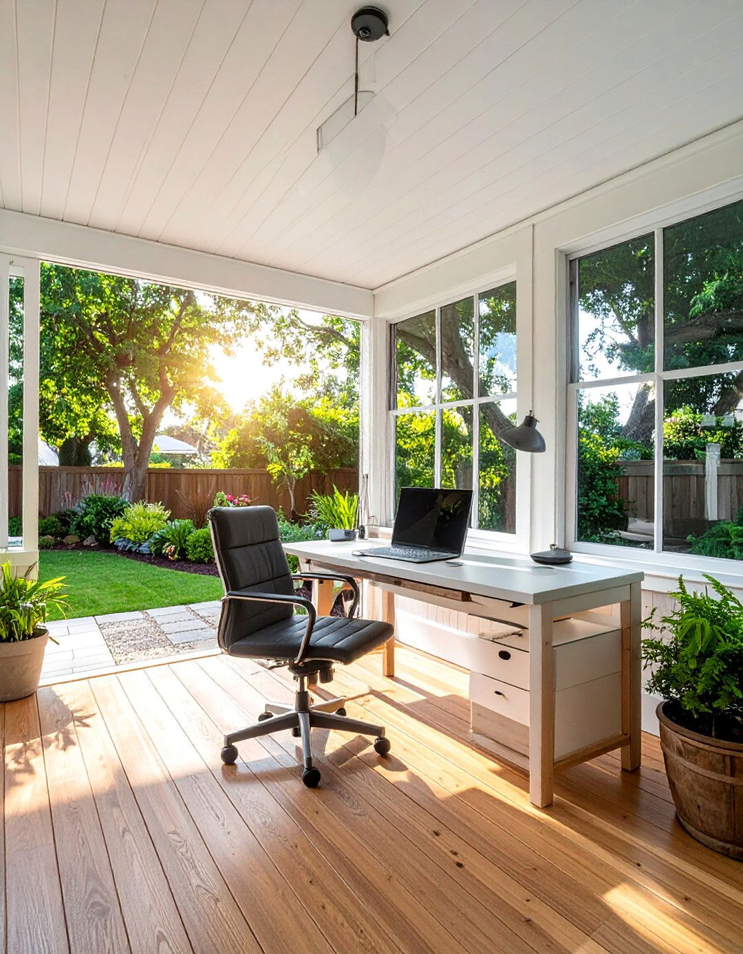 Home Office Sunroom - 25 Enclosed Patio Ideas for Outdoor Comfort